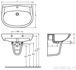 WISA SYDNEY WASTAFEL / FONTEIN KERAMIEK WIT (HXD) 185X420MM BREEDTE/DIAMETER 550MM KRAANGAT MIDDEN GLANSGRAAD GLANZEND OVERLOOP KWALITEITSKLASSE OVERIG HANGEND OVAAL GESCHIKT VOOR SIFON 9100901707
