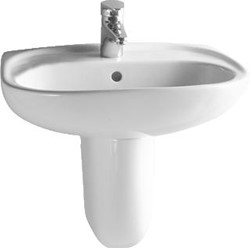 WISA SYDNEY WASTAFEL / FONTEIN KERAMIEK WIT (HXD) 200X445MM BREEDTE/DIAMETER 600MM KRAANGAT MIDDEN GLANSGRAAD GLANZEND OVERLOOP KWALITEITSKLASSE OVERIG HANGEND OVAAL GESCHIKT VOOR SIFON 9100901709