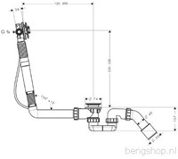 HANSGROHE EXAFILL EXAFILL S BADAFVOER-OVERLOOP-EN VULCOMBINATIE MET WASTE INBOUWDEEL VOOR SPECIAAL BAD 58116180-2