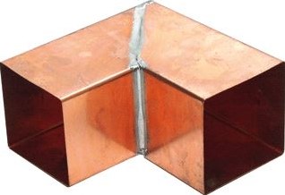 WENTZEL VIERKANTE FITTING MET 2 AANSLUIT. KOPER WANDDIKTE 0.6MM BOCHT BOCHTUITVOERING HAAKSE BOCHT HOEK 90GRADEN OPPERVLAKTEBESCHERMING GEEN (ONBEHANDELD) VIERKANTMAAT 80MM AANSLUITING  4430001308