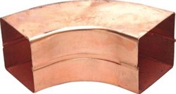 WENTZEL VIERKANTE FITTING MET 2 AANSLUIT. KOPER WANDDIKTE 0.7MM BOCHT BOCHTUITVOERING GLADDE BOCHT HOEK 72GRADEN OPPERVLAKTEBESCHERMING GEEN (ONBEHANDELD) VIERKANTMAAT 100MM AANSLUITING 4430001312