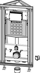 GEBERIT GISEASY WC-ELEMENT MET SIGMA RESERVOIR UP320 VOOR HOEK MONTAGE H120CM MET FRONTBEDIENING 442029005