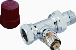 DANFOSS RA-NC THERMOSTATISCHE RADIATORAFSLUITER DESIGN 1/2 BI-BU RECHT CHROOM 013G4248