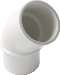 NICOLL PVC BOCHT 40 45 GRADEN LIJMMOF-SPIE WIT 110001W