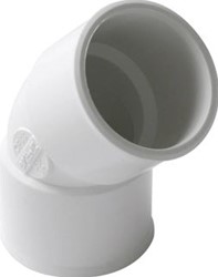 NICOLL PVC BOCHT 40 45 GRADEN LIJMMOF-MOF WIT 110031W