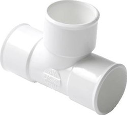 NICOLL PVC T-STUK 3X LIJMMOF 50 87 GRADEN WIT 110082W