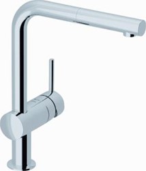GROHE MINTA KEUKENMENGKRAAN EENGREEPS MOUSSEUR UITTREKBAAR 329MM HOOGTE 217MM VOORSPRONG L-UITLOOP DRAAIBAAR CHROOM 32168000