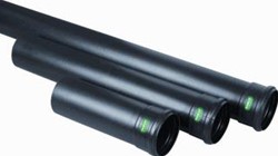 PANFLEX STAR ENKELWANDIGE BUIS KUNSTSTOF DIAMETER 80MM WAND 1MM LENGTE 500MM MOF MET AFDICHTING ZWART RAL9005 239.080.50.01