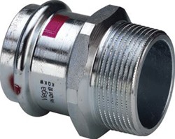VIEGA PRESTABO RECHTE KOPPELING PUNTSTUK 15MM X 3/8 STAAL (PERS X BUITENDRAAD) 558 994