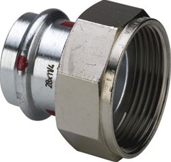 VIEGA PRESTABO 2-DELIGE RECHTE KOPPELING 54MM X 1 3/4 STAAL (PERS X BINNENDRAAD) 559 236