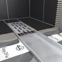 EASY DRAIN MULTI RVS DOUCHEGOOT LXB= 600X98MM RECHTHOEKIG ZONDER ROOSTER SCHUIFEIND HORIZONTAAL 50MM MET SIFON EDMI600