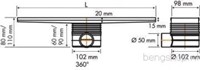 EASY DRAIN MULTI RVS DOUCHEGOOT LXB= 600X98MM RECHTHOEKIG ZONDER ROOSTER SCHUIFEIND HORIZONTAAL 50MM MET SIFON EDMI600-2