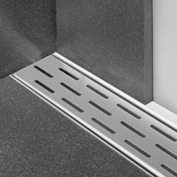 EASYDRAIN DRAIN COMPACT RVS DOUCHEGOOT LXB= 700X60MM RECHTHOEKIG MET RVS ROOSTER SCHUIFEIND HORIZONTAAL 40MM MET SIFON EDCOM70030
