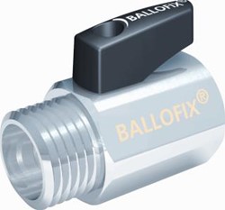BALLOFIX KOGELAFSLUITER MET HENDEL ZWART 1-2BI X 1-2VL BUITENDRAAD CHROOM 6005065