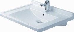 DURAVIT AL KERAMISCHE WASTAFEL 700X545MM. MET KRAANGAT EN OVERLOOP. WIT 0309700000