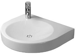 DURAVIT ARCHITEC WASTAFEL H70 ZONDER OVERLOOP VOOR INBOUW SIFON 57.5X52CM MET DOORTIKBAAR KRAANGAT LINKS WIT 0443580000