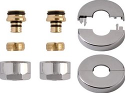 DRL AANSLUITSET 16X2MM MINIMAL MET CHROOM ROZETTEN 550062