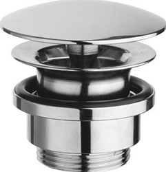 RAMINEX AFVOERPLUG UNIVERSEEL VOOR WASTAFEL CHROOM 1 1.4 MET VASTE AFDEKPLAAT 64 OF 72MM 510011
