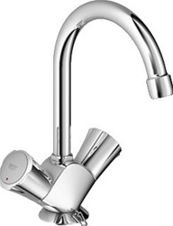 GROHE COSTA WASTAFELMENGKRAAN L-SIZE KETTING TWEEGREEPS 1-GATS 220MM HOOGTE 137MM UITLOOP DRAAIBAAR CHROOM 21337001