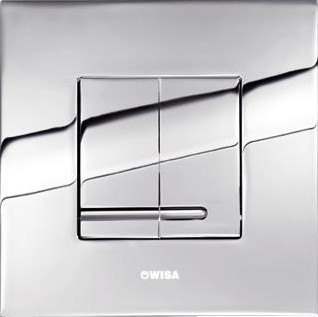 WISA XS / XF DELOS BEDIENINGSPANEEL CLOSET/URINOIR ZINK DRUKGEGOTEN CHROOM (BXLXH) 160X160X10MM VANDAALBESTENDIG GESCHIKT VOOR FRONTBEDIENING BEDIENING TWEEKNOPS GESCHIKT VOOR WANDCLOSE 8050414060