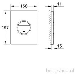 GROHE NOVA COSMOPOLITAN BEDIENINGSPLAAT MECHANISCH VERTICAAL/HORIZONTAAL TWEEKNOPS 197 X 156 X 15MM KUNSTSTOF CHROOM 38765000
