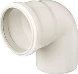 UBBINK ROLUX ENKELWANDIG ROOKGAS BOCHT 87° KUNSTSTOF STEEKEIND 80MM MOF 90MM WIT RAL9010 0123060