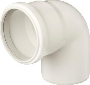 UBBINK ROLUX ENKELWANDIG ROOKGAS BOCHT 87° KUNSTSTOF STEEKEIND 80MM MOF 90MM WIT RAL9010 0123060