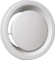 ITHO DAALDEROP VENTILATIE,ACCESSOIRES METALEN AFZUIGVENTIEL 100MM RAL 9010 WIT 302-0100