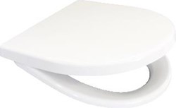 WISA D-STAR 300 CLOSETZITTING WIT MET DEKSEL HARTAFSTAND SCHROEFDRADEN 155MM SCHARNIERPOOT/ROZET ROESTVASTSTAAL (RVS) VOOR MONTAGE VAN BOVENAF AFNEEMBAAR VOOR REINIGING ZITTING/DEKSEL D 1409263401