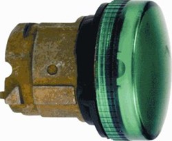 SCHNEIDER ELECTRIC HARMONY XB4 SIGNAALLAMP RONDE LENS GROEN 22.5MM FRONTRING UITVOERING LENS HOOG METAAL IP66 FRONT CHROOM