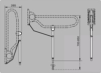HANDICARE HULPPOOTSET VOOR OPKLAPBARE TOILETBEUGEL RVS WIT LI26143004-02 LI2614-3004-02 LI2614.3004-02-2