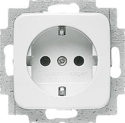 ABB BUSCH JAEGER REFLEX SI THERMOPLAST INBOUW 1-VOUDIGE WCD MET RANDAARDE CENTRAALPLAAT STEEKKLEM RAL9010 2CKA002011A2555