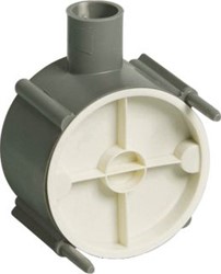 ATTEMA PENVAST RONDE KABELDOOS GIETBOUW INVOER 1X 19MM 90MM VOOR 1 SOKKEL MET DEKSEL MET SCHROEVEN IP20 DIEPTE 50MM GRIJS