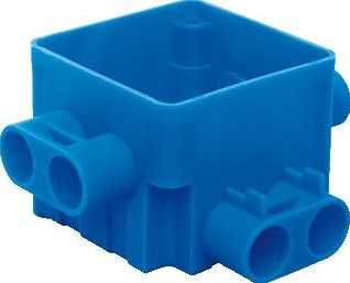 ABB 55 MM 4X16 MM LAAG + 4X16 MM HOOG VIERKANTE CENTRAALDOOS. GESCHIKT VOOR PLAFONDPLATEN VAN 9 TOT 12,5MM MET 8X 16MM BUISINVOER 7110.410