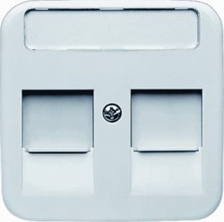 ABB BUSCH JAEGER CENTRAALPLAAT 2 X MODULAIR JACK SCHUIFJES SI CREME 2CKA001753A8022