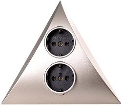 HERA STEKERDOOS 2ST-D-EDELSTAAL 50660211003