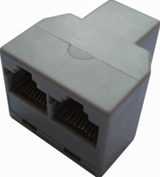 RADIALL MODULAR-JACK T-ADAPTER 8P8C 3X FEMALE R280MOD768