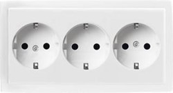 ABB BUSCH JAEGER FUTURE THERMOPLAST INBOUW 3-VOUDIGE WCD MET RANDAARDE VOLLE AFDEKPLAAT STEEKKLEM RAL1013 2CKA002056A0070
