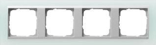 GIRA AFDEKRAAM 4-VOUDIG ALUMINIUM OPAAK MINT EVENT 021451