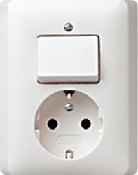 GIRA COMBINATIE WAND CONTACTDOOS RANDAARDE WISSEL WIT GLANZEND SYSTEEM 55 017603