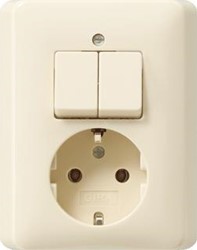GIRA COMBINATIE WAND CONTACTDOOS RANDAARDE SERIE CREME WIT SYSTEEM 55 017501