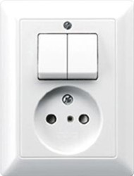 JUNG COMBINATIE CONTACTDOOS ZONDER BESCHERMINGSCONTACT-SERIESCHAKELAAR AS5545EUWW