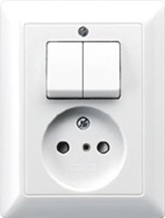 JUNG COMBINATIE CONTACTDOOS ZONDER BESCHERMINGSCONTACT-SERIESCHAKELAAR AS5545EUWW