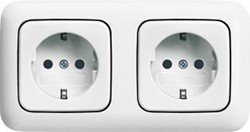 ABB BUSCH JAEGER REFLEX SI THERMOPLAST INBOUW 2-VOUDIGE WCD MET RANDAARDE VOLLE AFDEKPLAAT STEEKKLEM RAL9010 2CKA002014A1465
