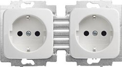 ABB BUSCH JAEGER REFLEX SI THERMOPLAST INBOUW 2-VOUDIGE WCD MET RANDAARDE CENTRAALPLAAT STEEKKLEM RAL9010 2CKA002014A1471