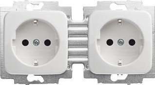 ABB BUSCH JAEGER REFLEX SI THERMOPLAST INBOUW 2-VOUDIGE WCD MET RANDAARDE CENTRAALPLAAT STEEKKLEM RAL9010 2CKA002014A1471