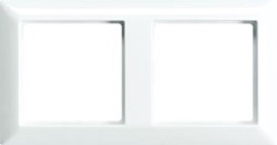 JUNG AS500 2-VOUDIG AFDEKRAAM VOOR WANDGOOT MONTAGE VERT-HORI-GLANS WIT RAL9010 KUNSTSTOF IP44 AS582WW