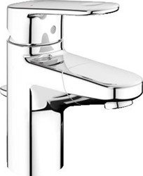 GROHE EUROPLUS NEW WASTAFELMENGKRAAN S-SIZE TREKWASTE EENGREEPS 1-GATS UITTREKBAAR 159MM HOOGTE 106MM UITLOOP VAST CHROOM 33155002