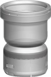 UBBINK ENKELWANDIG ROOKGAS KOPPELSTUK KUNSTSTOF KLIKBEVESTIGING 65MM MOF 97MM MET DEKSEL 0716036