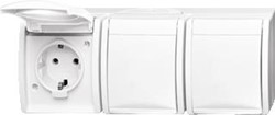 ABB BUSCH JAEGER WANDCONTACTDOOS RA 3-VOUDIG HOR KD OPBOUW IP44 O-ALPIN 2CKA002084A0712